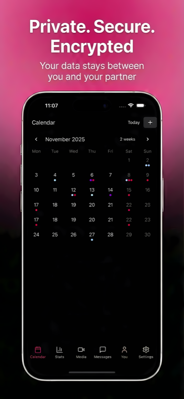 Whispurr on iPhone showing encrypted intimate memories